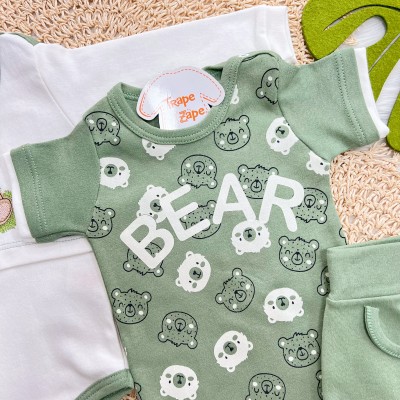 Conj. de Malha 3 peças - Bear de Camisetinha - Verde